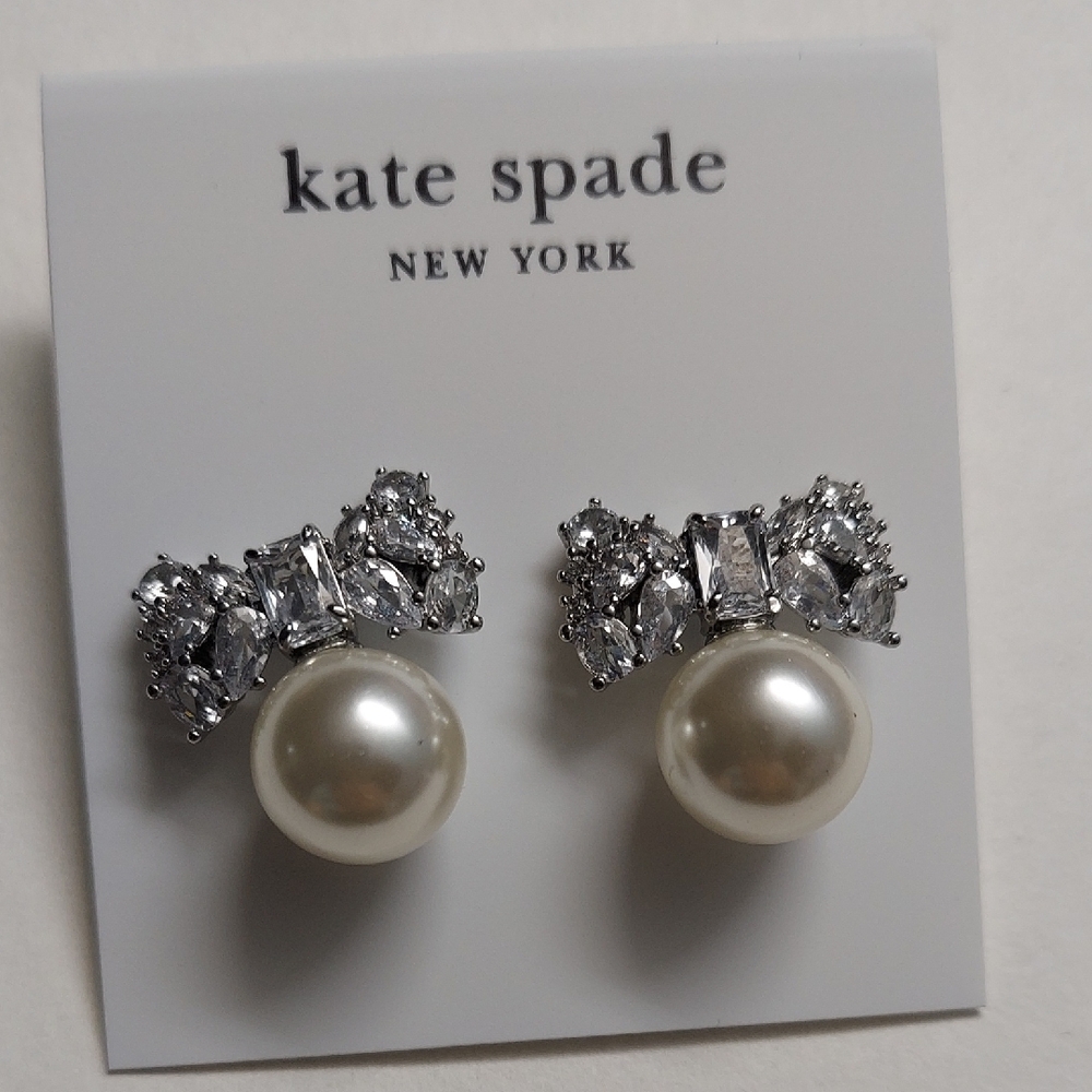 Kate Spade Silver and Pearl Stud Earrings